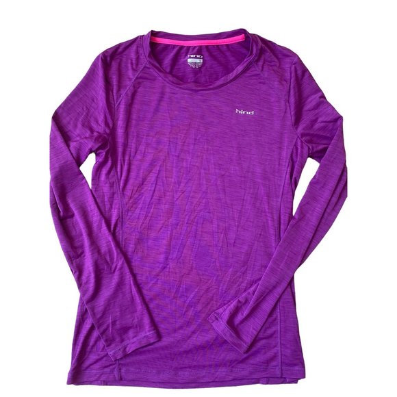 Hind Womens Layering Top Small Purple Long Sleeve Athletic Running Athleisure - Picture 1 of 6